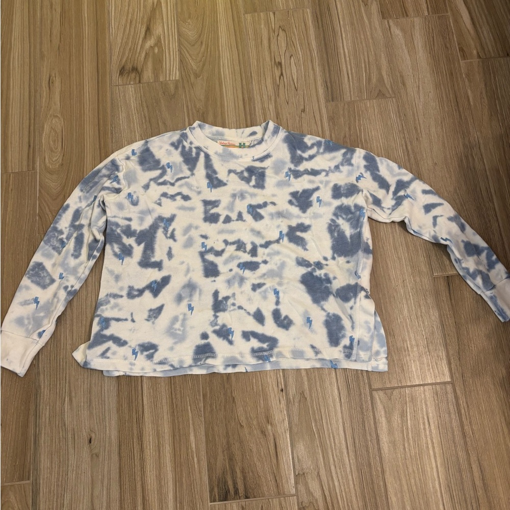 Vintage Havana Blue and White Tie-Dye Top